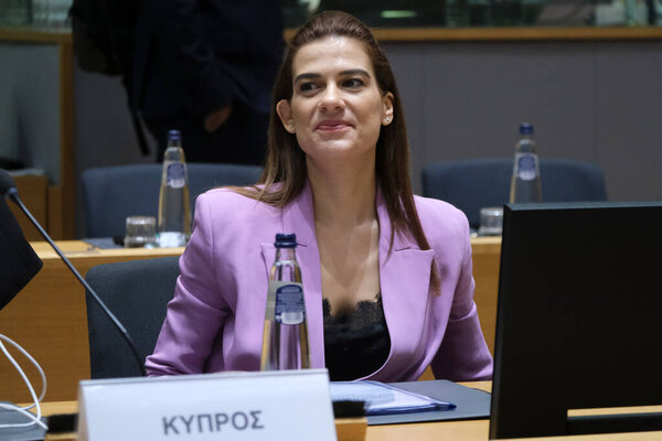 Minister Natasa Pilides, during a EU Energy ministers meeting to find solutions to rising energy prices at the EU headquarters in Brussels, Belgium on Sept. 9, 2022.