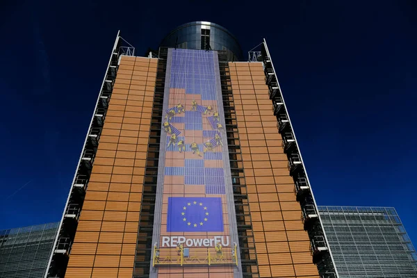 Yttre Över Berlaymont Som Kontorsbyggnad Som Hyser Europeiska Kommissionens Högkvarter — Stockfoto