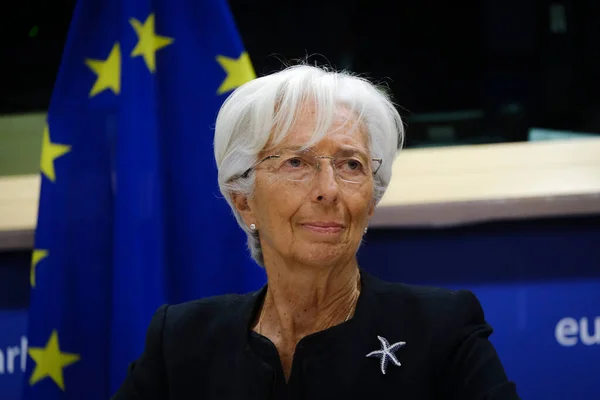 Prezes Europejskiego Banku Centralnego Ebc Christine Lagarde Podczas Wysłuchania Komisji — Zdjęcie stockowe