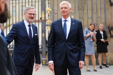 Letonya Başbakanı Krisjanis Karins, 6 Ekim 2022 'de Çek Cumhuriyeti' nin Prag kentinde düzenlenen Avrupa Siyasi Topluluğu Toplantısına katılmak üzere ülkeye geldi..