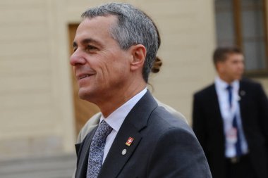 İsviçre Konfederasyonu Başkanı Ignazio CASSIS, 6 Ekim 2022 'de Çek Cumhuriyeti' nin Prag kentinde düzenlenen Avrupa Siyasi Topluluğu toplantısına katılmak üzere geliyor..
