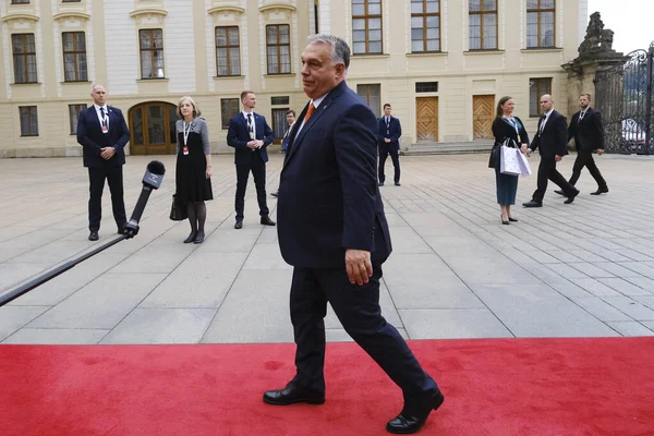 Viktor Orban Primeiro Ministro Hungria Chega Para Participar Uma Reunião — Fotografia de Stock