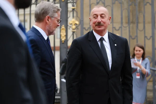 Ilham Aliyev President Republic Azerbaijan Arrives Attend Meeting European Political — Stock Photo, Image