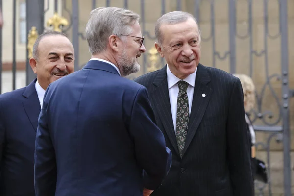 Президент Турции Реджеп Тайип Эрдоган Прибыл Участия Заседании Европейского Политического — стоковое фото