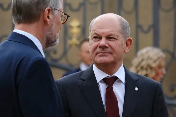Almanya Başbakanı Olaf Scholz Ekim 2022 Çek Cumhuriyeti Nin Prag — Stok fotoğraf