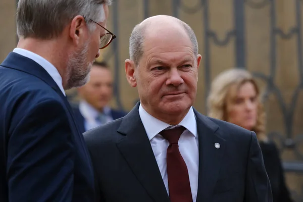 Almanya Başbakanı Olaf Scholz Ekim 2022 Çek Cumhuriyeti Nin Prag — Stok fotoğraf