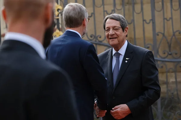 Kıbrıs Rum Cumhurbaşkanı Nicos Anastasiades Ekim 2022 Çek Cumhuriyeti Nin — Stok fotoğraf