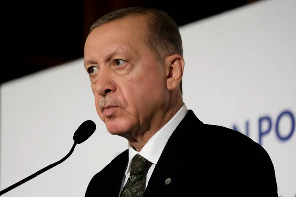 Recep Tayyip Erdogan Török Elnök Beszédet Mond Európai Politikai Közösség — Stock Fotó