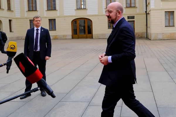 Presidente Del Consejo Europeo Charles Michel Llega Para Asistir Una —  Fotos de Stock