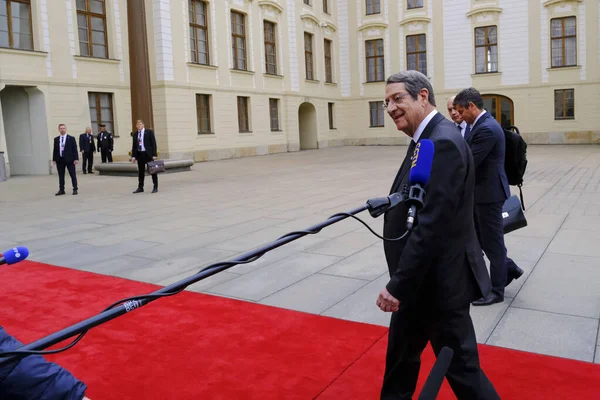 Nicos Anastasiades Presidente Chipre Chega Para Participar Uma Reunião Informal — Fotografia de Stock