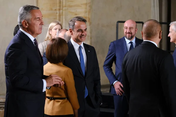 Лидеры Прибывают Попозировать Семейного Фото Премьер Министров Президентов Членов Европейской — стоковое фото