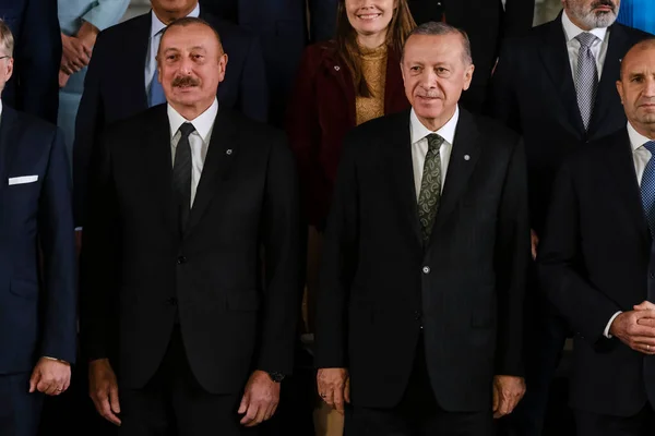 Ilham Aliyev Presidente República Azerbaiyán Llega Para Posar Para Una — Foto de Stock