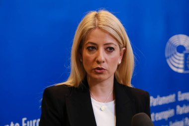 Kıbrıs Temsilciler Meclisi Başkanı Annita Demetriou 12 Ekim 2022 'de Belçika' nın Brüksel kentinde Avrupa Parlamentosu 'nu ziyaret etti..