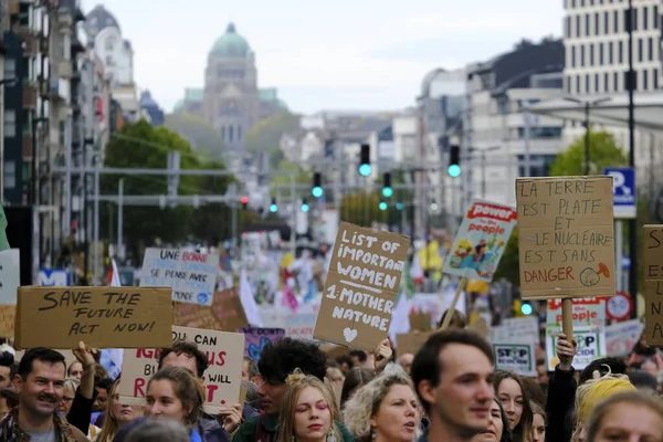 Duizenden Demonstranten Nemen Deel Aan Walk Your Future Klimaatmars Voorafgaand — Stockfoto