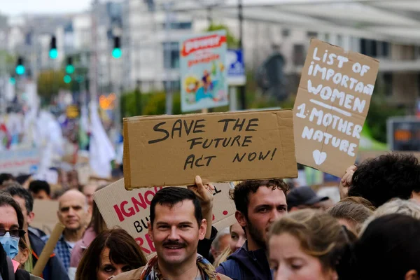 Duizenden Demonstranten Nemen Deel Aan Walk Your Future Klimaatmars Voorafgaand — Stockfoto