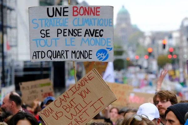 Migliaia Manifestanti Partecipano Alla Marcia Futuro Del Clima Vista Della — Foto Stock