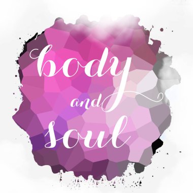 soyut renkli arkaplan üzerindeki beden ve ruh metni 