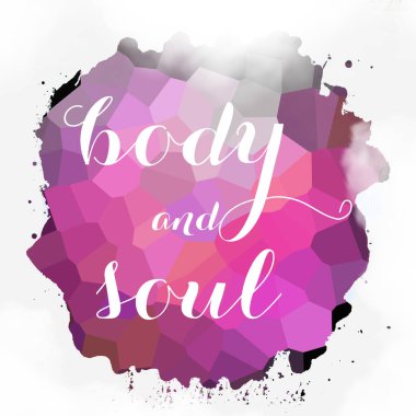 soyut renkli arkaplan üzerindeki beden ve ruh metni 