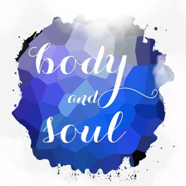 soyut renkli arkaplan üzerindeki beden ve ruh metni 