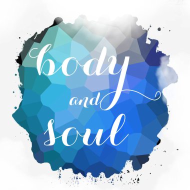 soyut renkli arkaplan üzerindeki beden ve ruh metni 