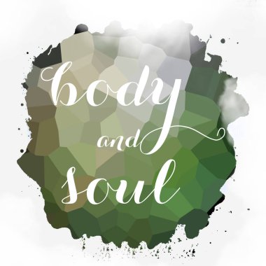 soyut renkli arkaplan üzerindeki beden ve ruh metni 