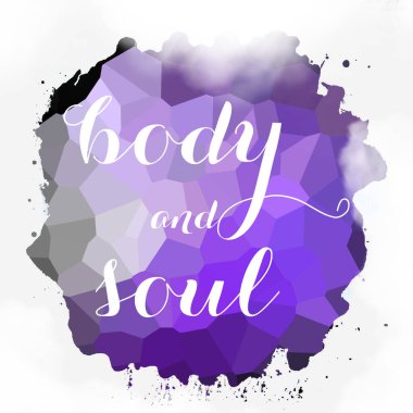 soyut renkli arkaplan üzerindeki beden ve ruh metni 