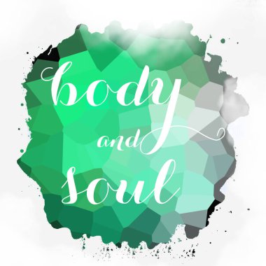 soyut renkli arkaplan üzerindeki beden ve ruh metni 