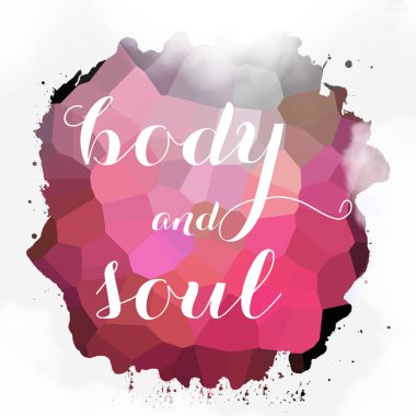 soyut renkli arkaplan üzerindeki beden ve ruh metni 