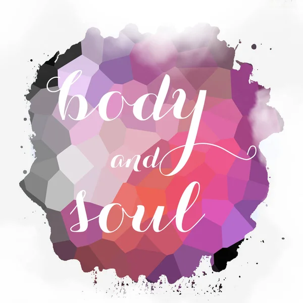 soyut renkli arkaplan üzerindeki beden ve ruh metni 