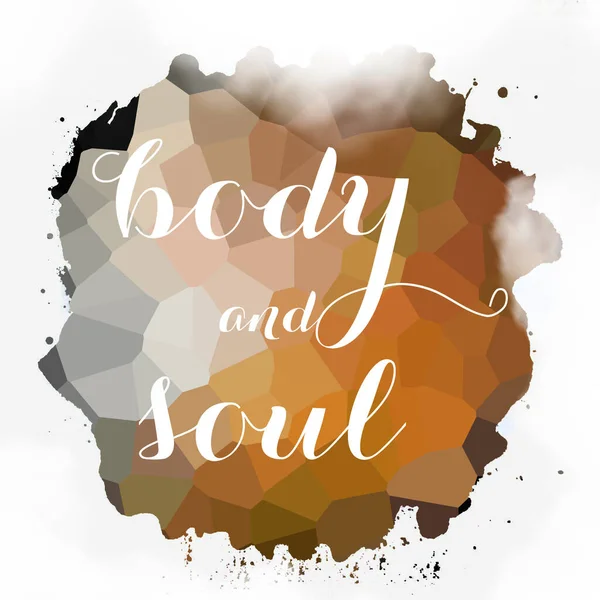 soyut renkli arkaplan üzerindeki beden ve ruh metni 