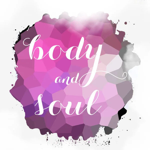 soyut renkli arkaplan üzerindeki beden ve ruh metni 