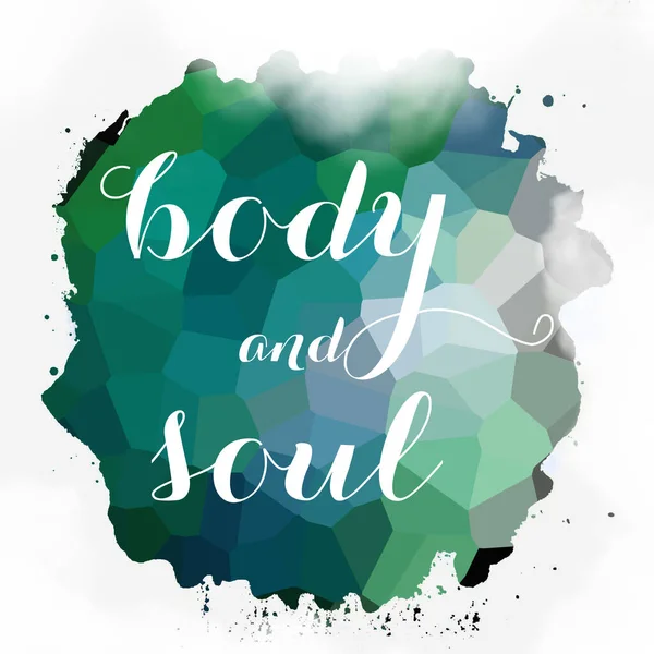 soyut renkli arkaplan üzerindeki beden ve ruh metni 