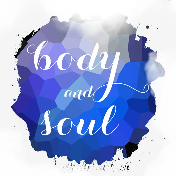 soyut renkli arkaplan üzerindeki beden ve ruh metni 