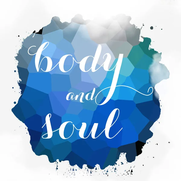 soyut renkli arkaplan üzerindeki beden ve ruh metni 