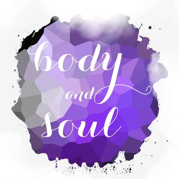 soyut renkli arkaplan üzerindeki beden ve ruh metni 