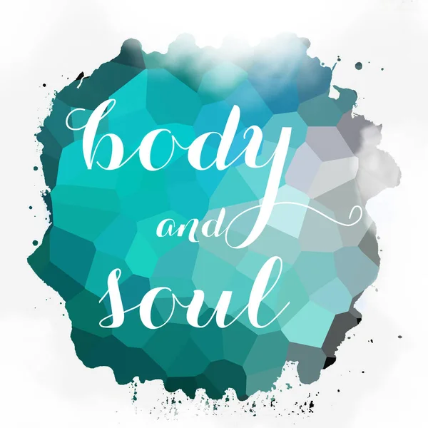 soyut renkli arkaplan üzerindeki beden ve ruh metni 