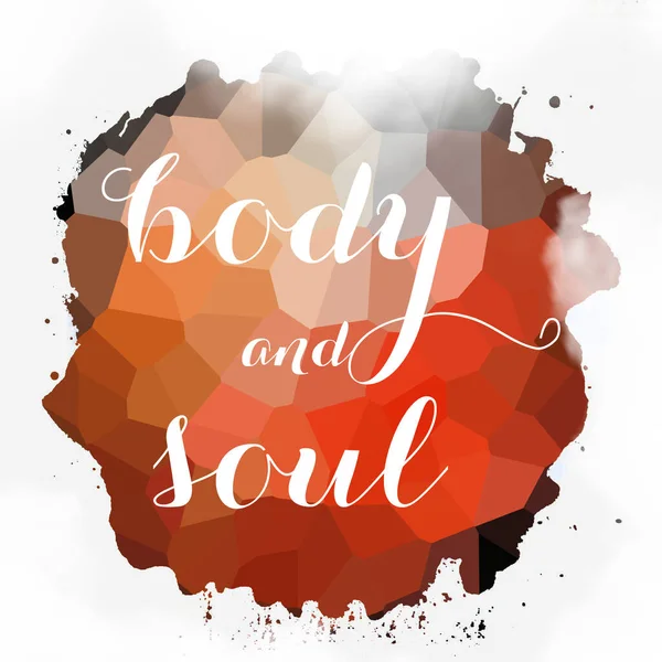 soyut renkli arkaplan üzerindeki beden ve ruh metni 