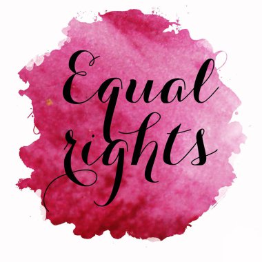 Soyut renkli arkaplanda eşit haklar metni