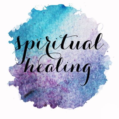 soyut renkli arkaplan üzerine ruhani şifa metni