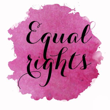 Soyut renkli arkaplanda eşit haklar metni