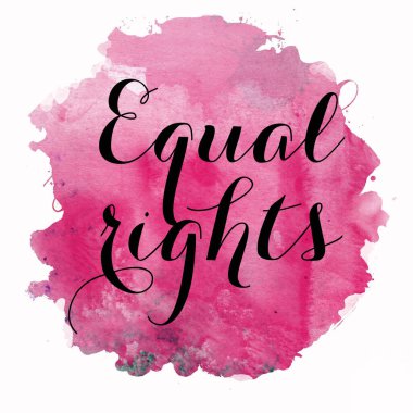 Soyut renkli arkaplanda eşit haklar metni