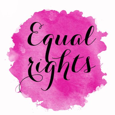 Soyut renkli arkaplanda eşit haklar metni