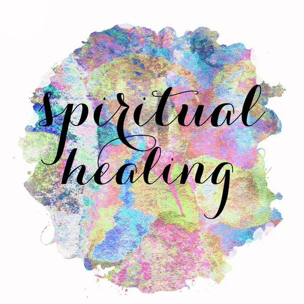 Spiritual Healing Text Abstract Colorful Background — Stock Photo, Image