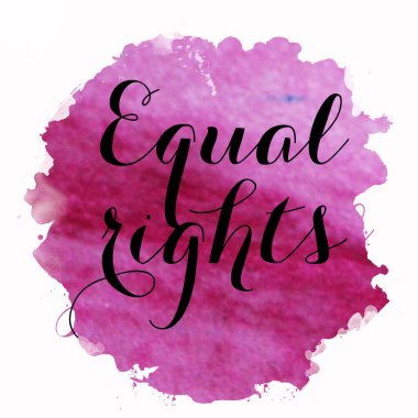 Soyut renkli arkaplanda eşit haklar metni