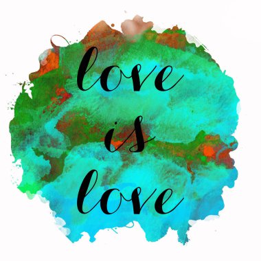 Aşk soyut renkli arkaplanda aşk metnidir.