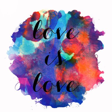 Aşk soyut renkli arkaplanda aşk metnidir.