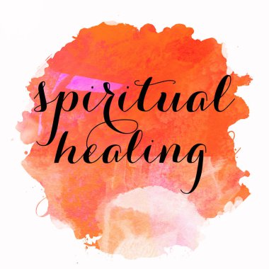 soyut renkli arkaplan üzerine ruhani şifa metni