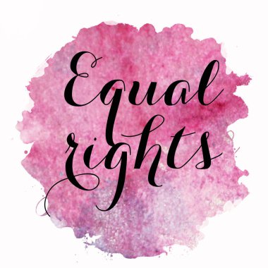 Soyut renkli arkaplanda eşit haklar metni