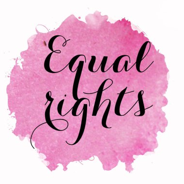 Soyut renkli arkaplanda eşit haklar metni