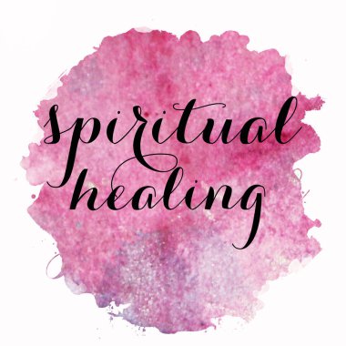 soyut renkli arkaplan üzerine ruhani şifa metni